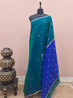 Peacock Green Pure Maheshwari Cotton Saree