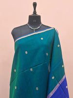 Peacock Green Pure Maheshwari Cotton Saree 1