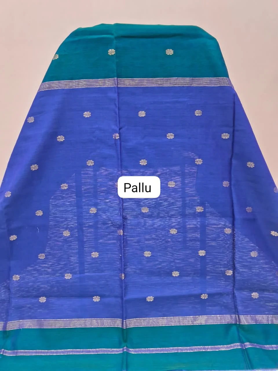Peacock Green Pure Maheshwari Cotton Saree Pallu