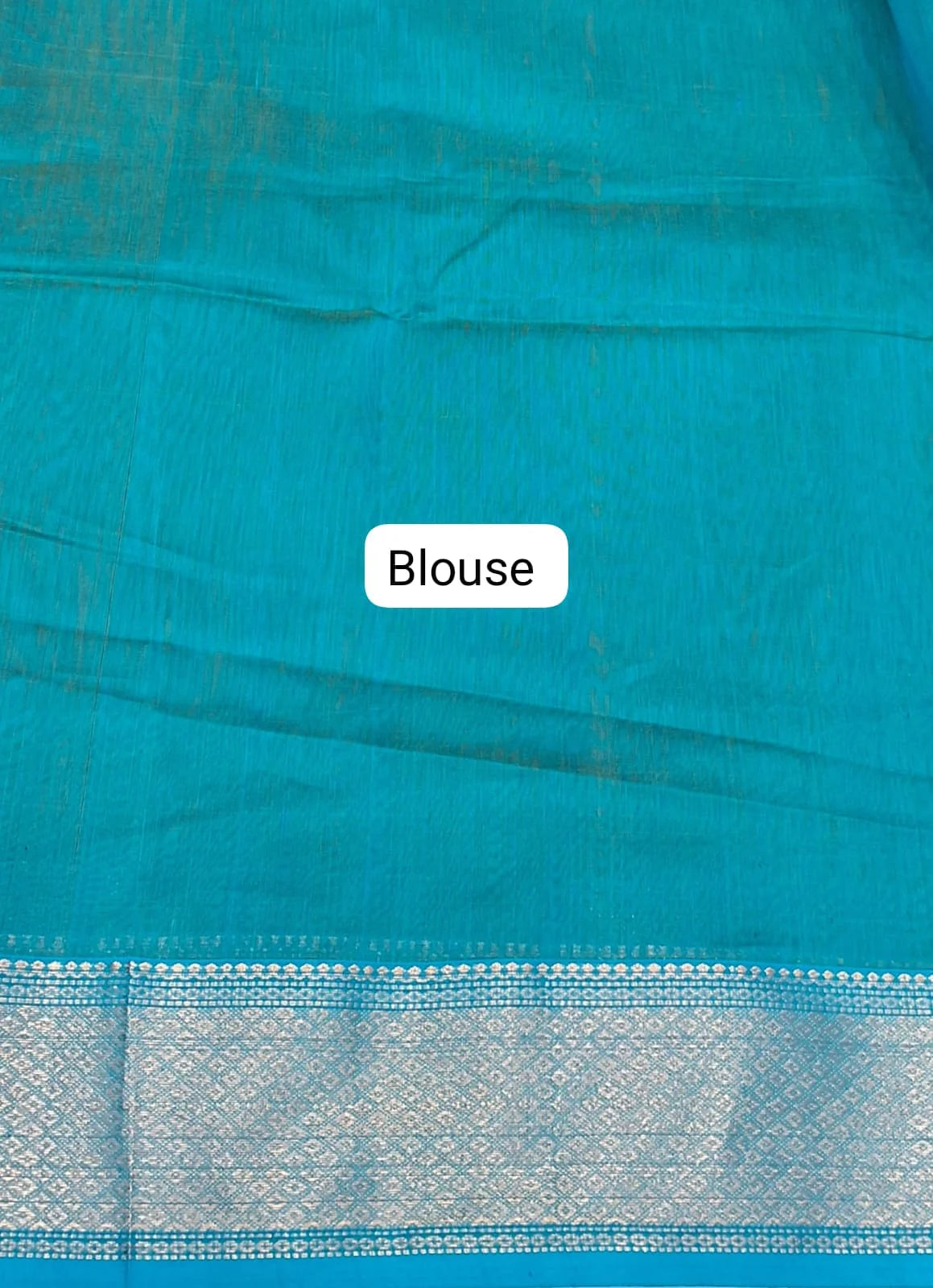 Lemon Yellow Pure Maheshwari Silk Saree blouse