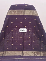 Dark Wine Pure Maheshwari Silk Saree pallu