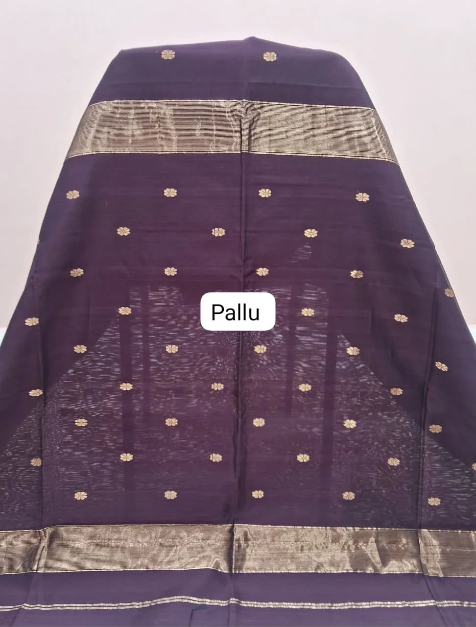 Dark Wine Pure Maheshwari Silk Saree pallu