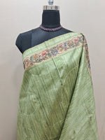 Elegant Green Tussar Saree for Festive Wear 1
