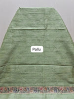 Elegant Green Tussar Saree for Festive Wear pallu
