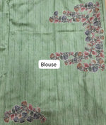 Elegant Green Tussar Saree for Festive Wear Blouse