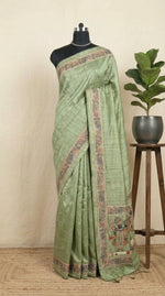 Elegant Green Tussar Saree for Festive Wear