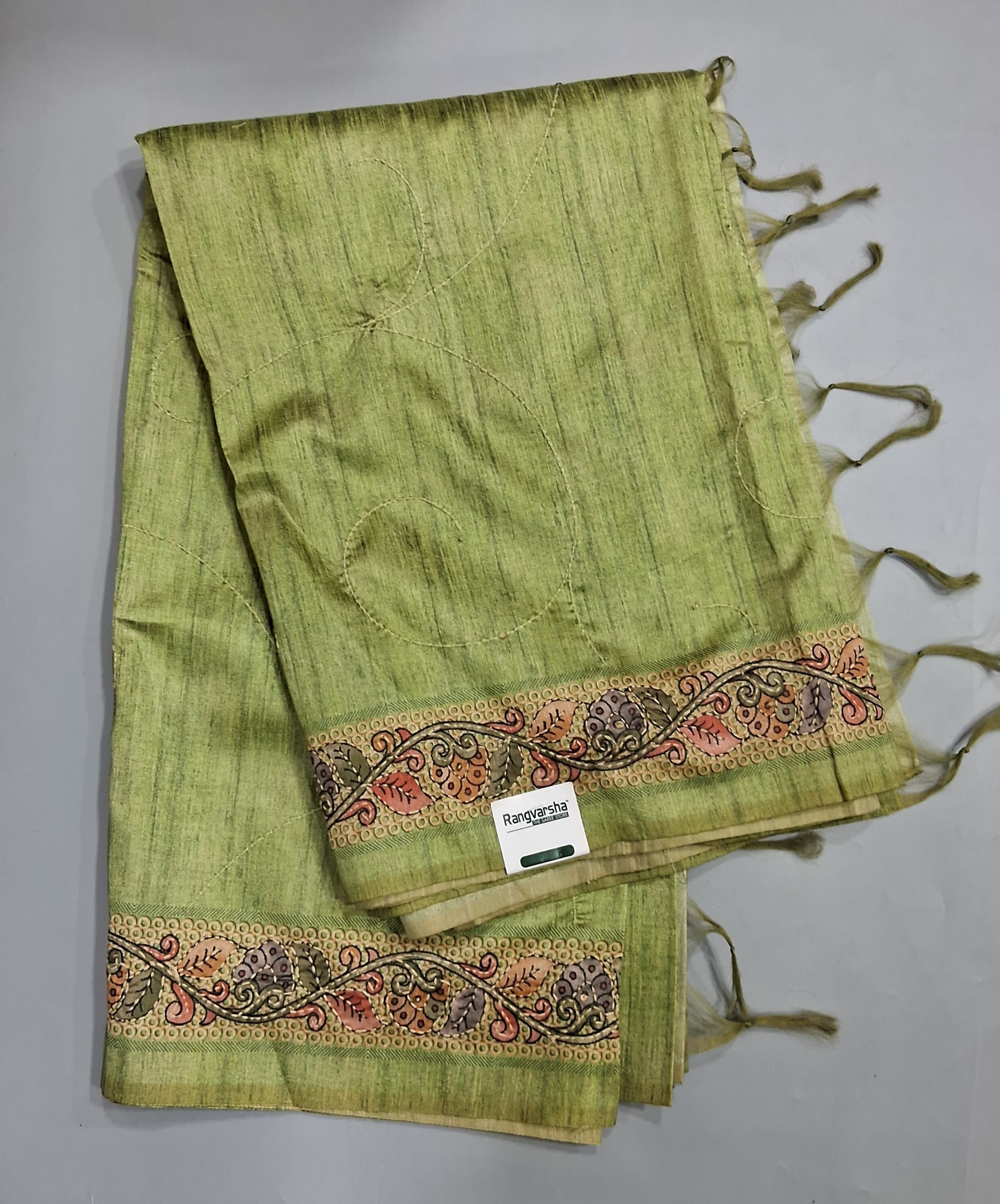 Green Tussar Saree