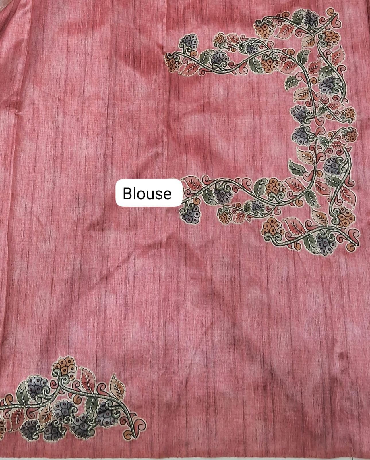 Dark Peach Tussar Saree blouse
