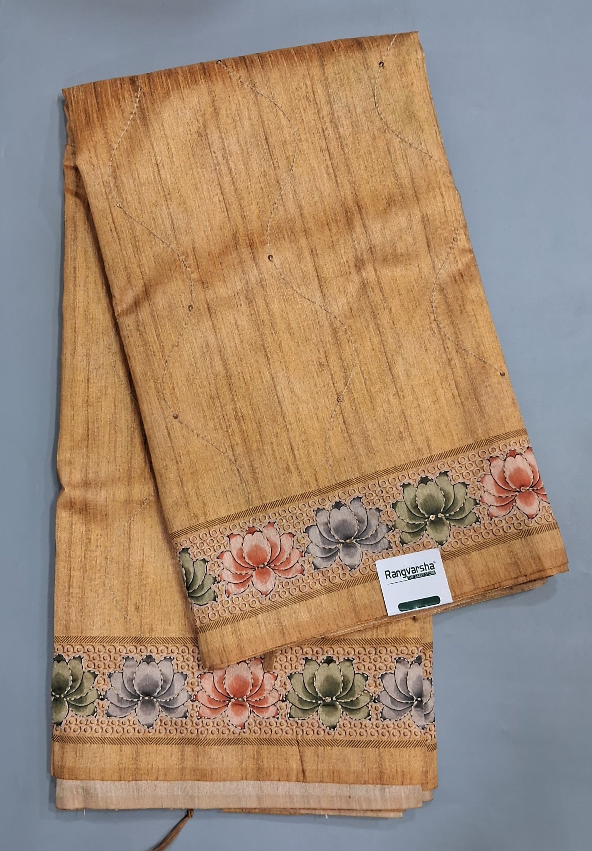 Mustard Yellow Tussar Saree
