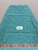 Sky Blue Tussar Saree Pallu