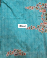 Sky Blue Tussar Saree Blouse