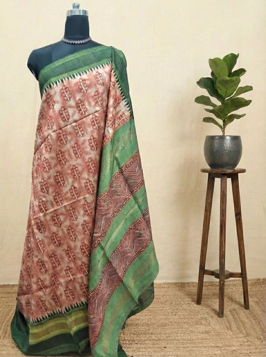 Elegant Cream Semi Tussar Charm