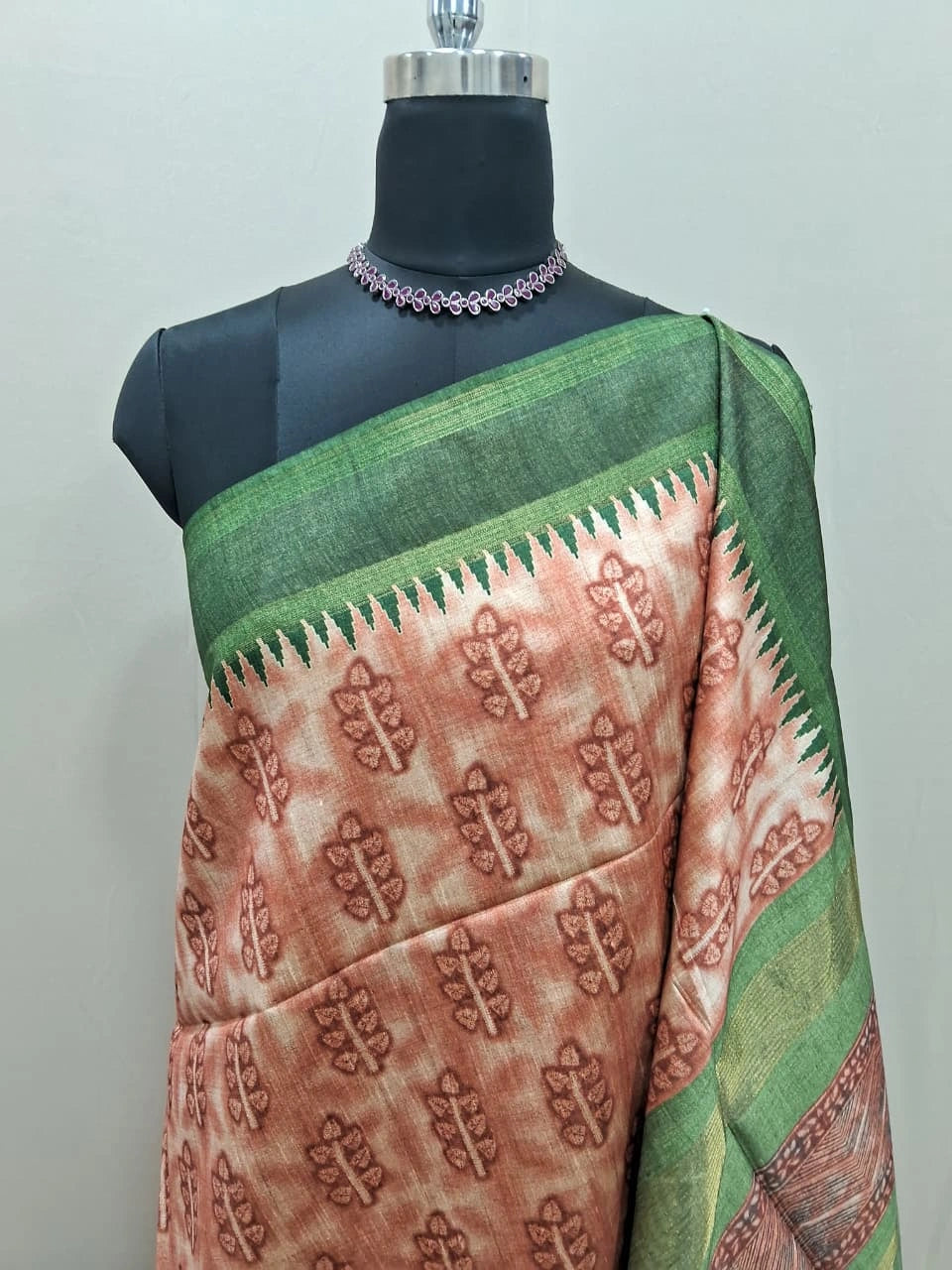 Cream Semi Tussar Saree 1