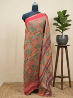 Orange Semi Tussar Saree