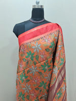  Orange Semi Tussar Saree 1