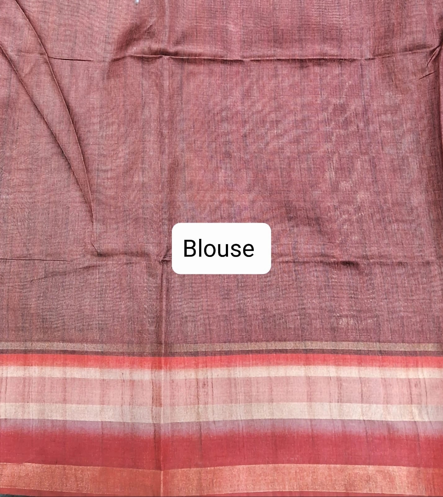 Orange Semi Tussar Saree Blouse