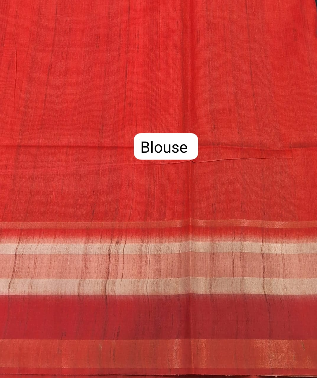 Black Semi Tussar Saree Blouse