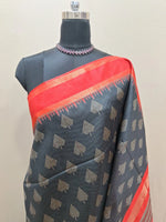  Black Semi Tussar Saree 1
