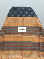 Elegant Black Semi Tussar Saree Pallu