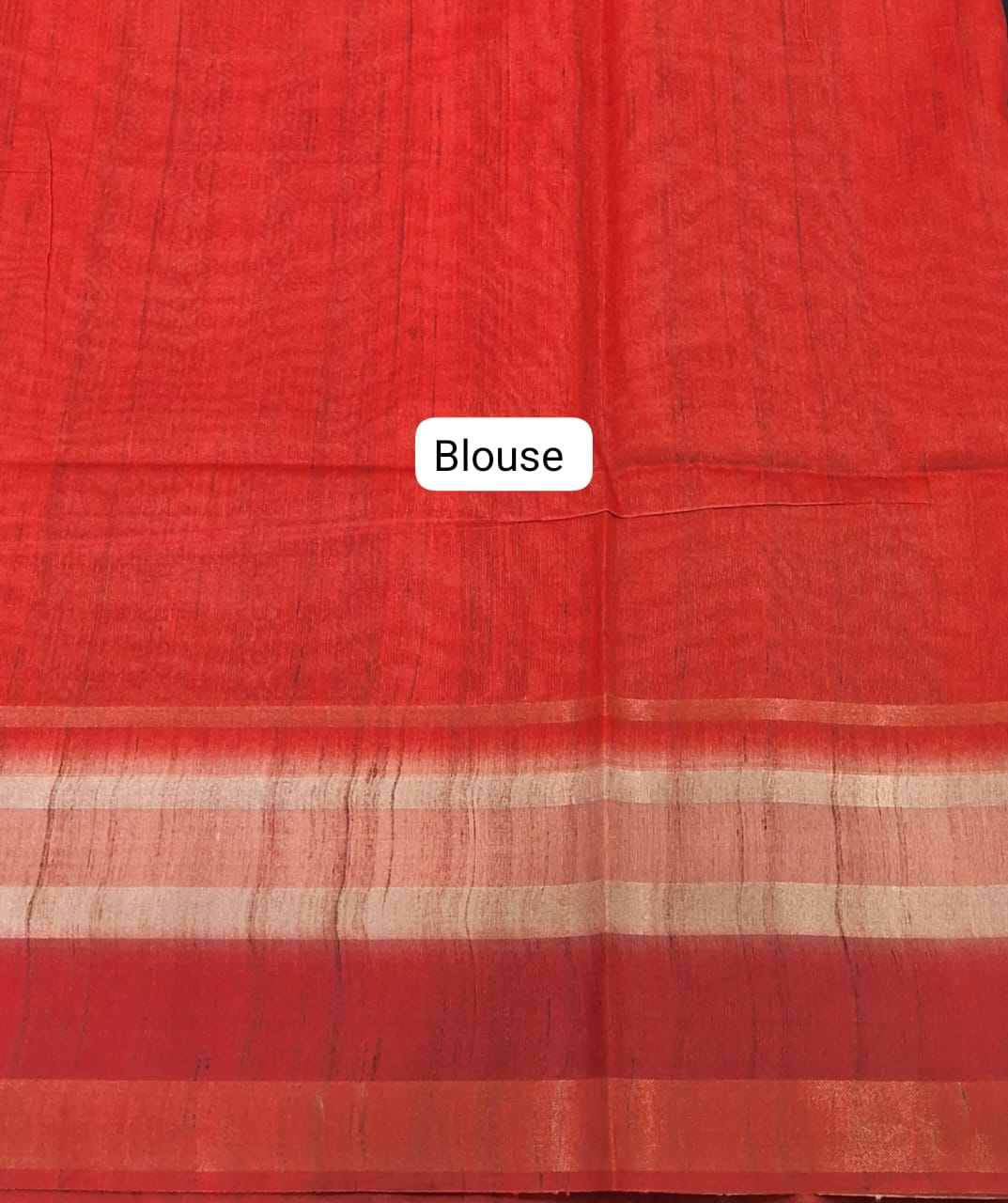 Black Semi Tussar Saree Blouse