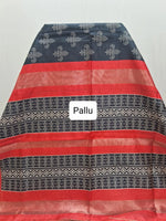 Festive Radiance Black Semi Tussar Saree Pallu