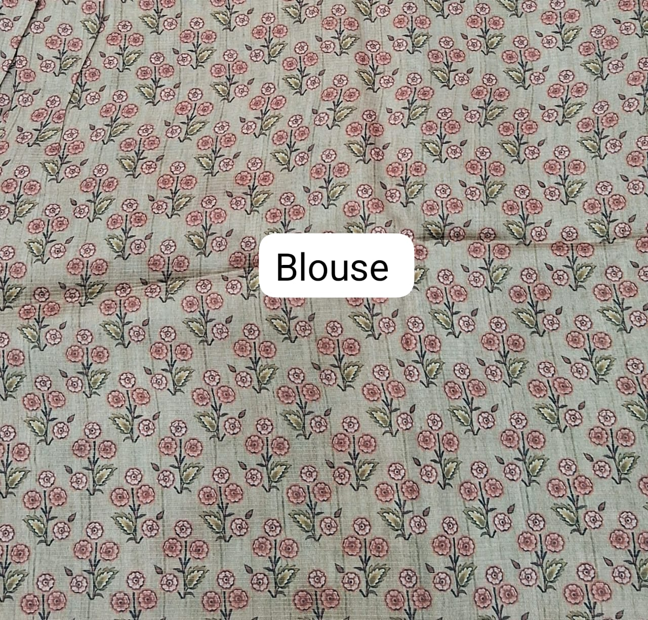 Green Semi Tussar Saree Blouse