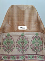 Golden Brown Semi Tussar Saree pallu