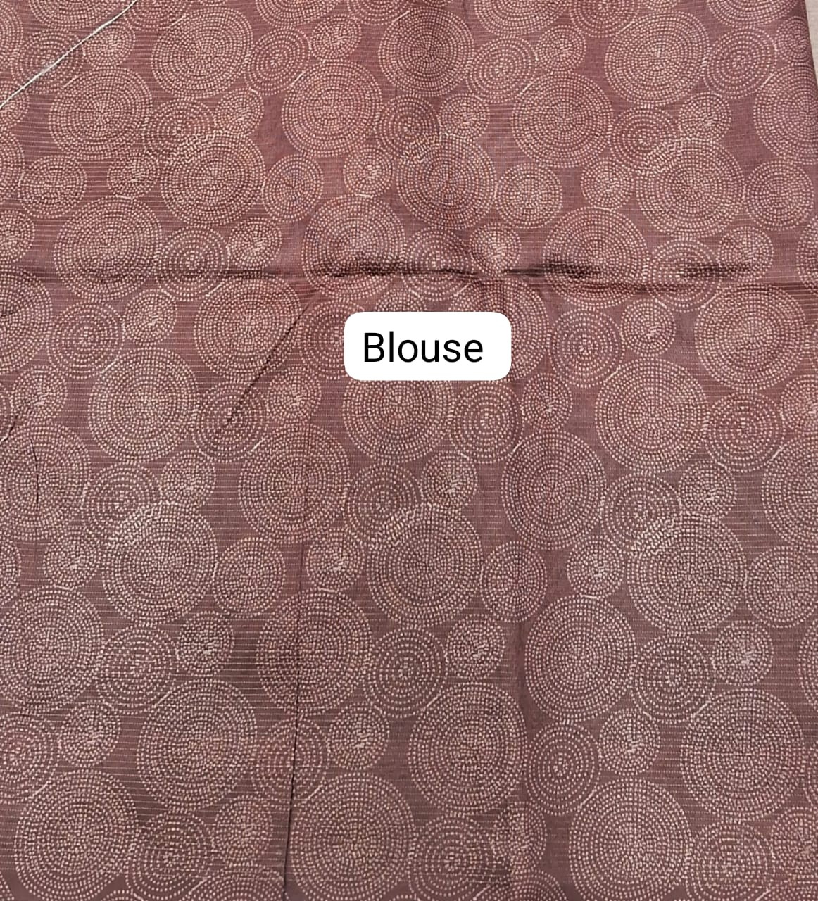 Peach Semi Tussar Saree Blouse