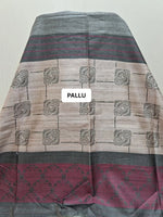 Elephant Grey Tussar Saree pallu