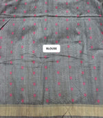 Elephant Grey Tussar Saree blouse