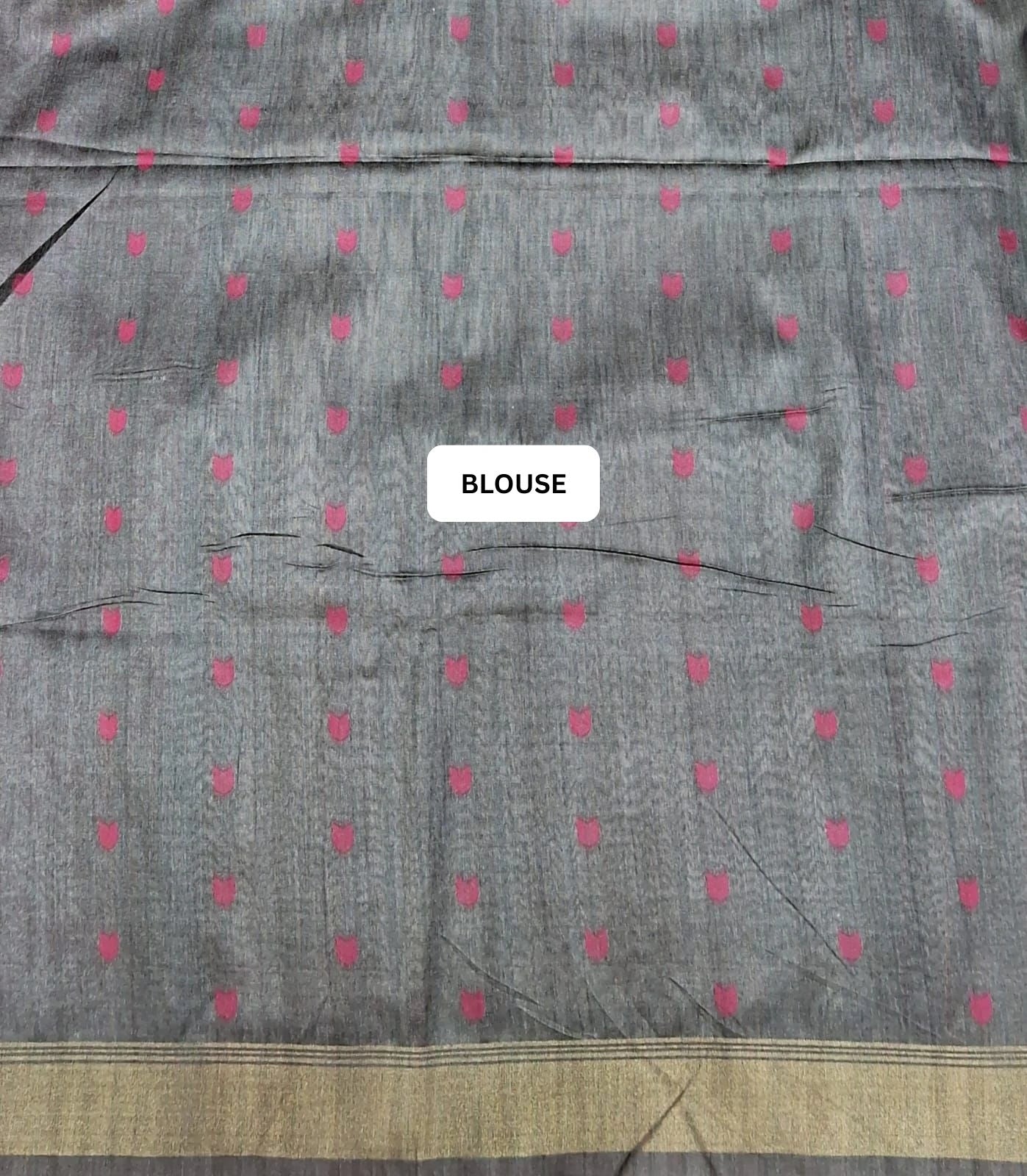 Elephant Grey Tussar Saree blouse