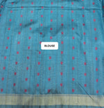 Premium Aqua Blue Tussar Saree blouse