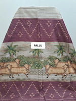 Handwoven Beige Semi Tussar Saree pallu
