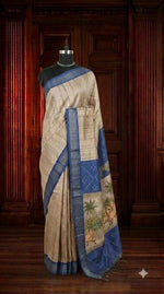 Royal Beige Semi Tussar Silk Saree