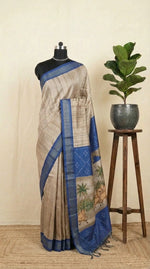Royal Beige Semi Tussar Silk Saree
