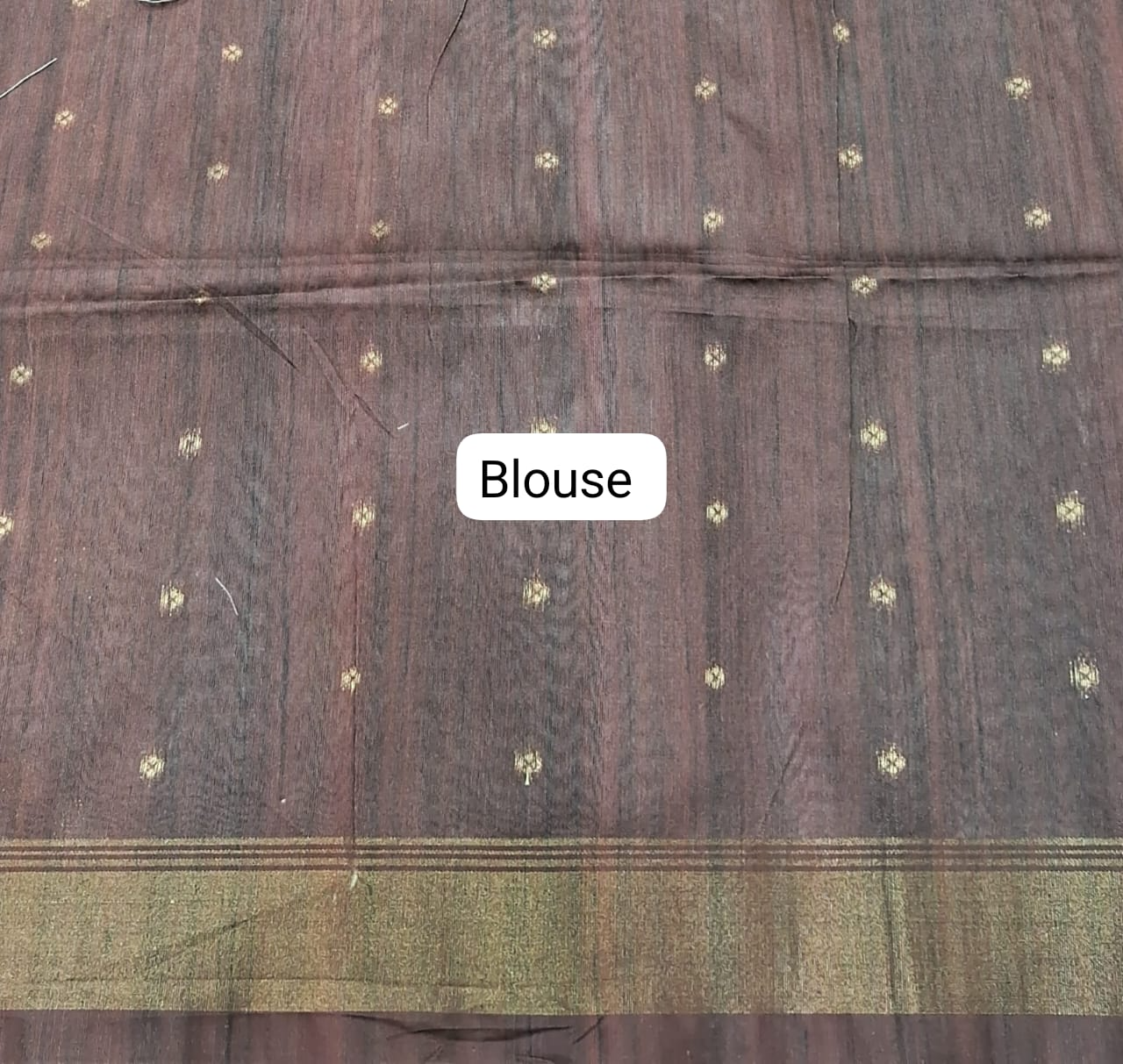 Chocolate Brown Tussar saree Blouse