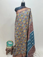 Chocolate Brown Tussar saree