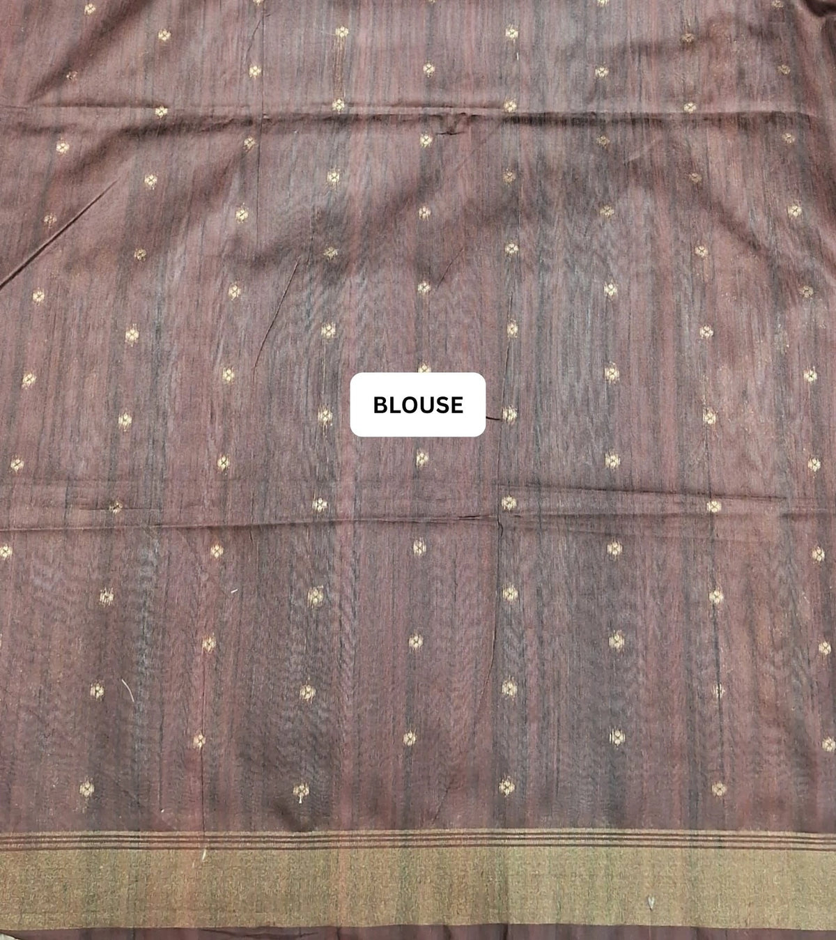 Chocolate Brown Tussar saree blouse