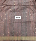 Chocolate Brown Tussar saree blouse