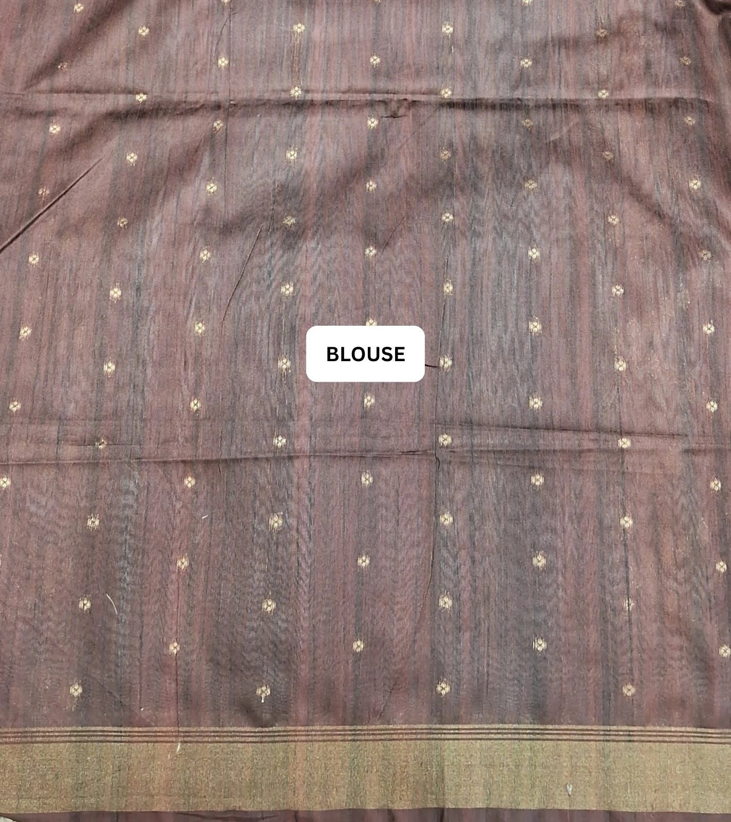 Chocolate Brown Tussar saree blouse