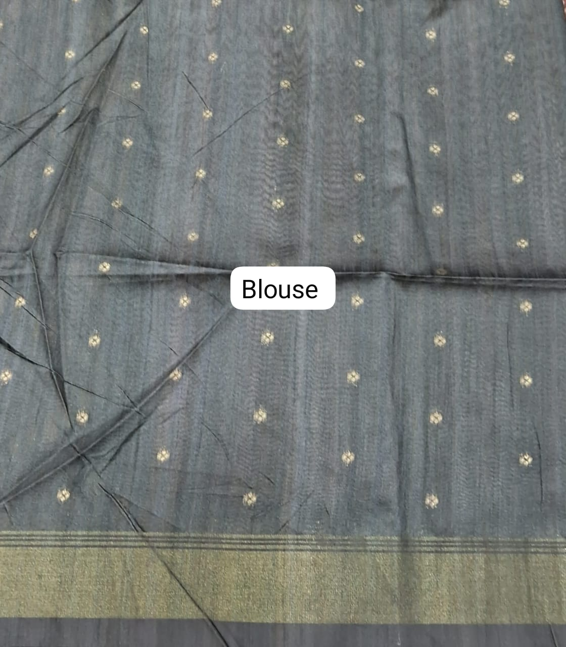 Bottle Green Tussar Saree Blouse