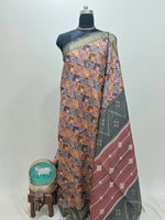Bottle Green Tussar Saree
