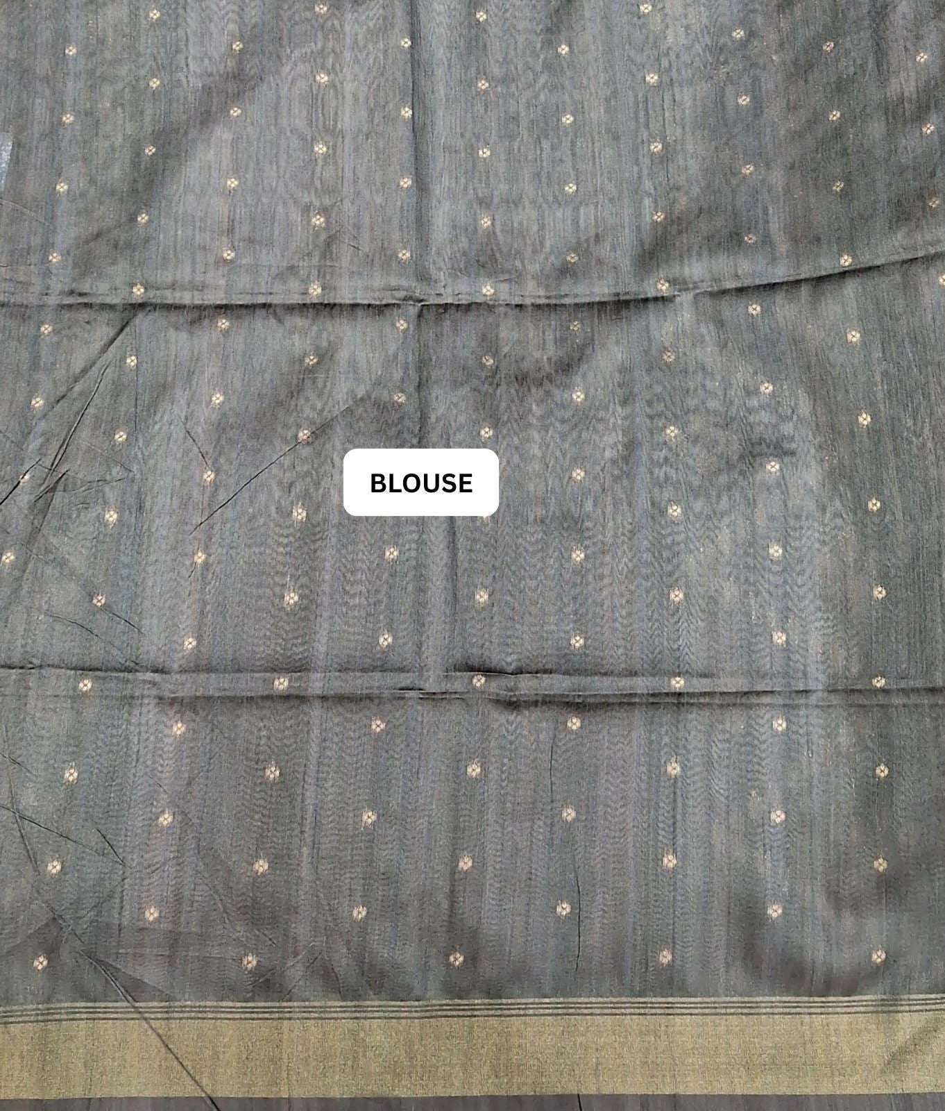 Bottle Green Tussar Saree Blouse