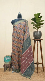 Bottle Green Tussar Saree