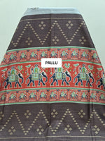 Pale Grey Semi Tussar Saree pallu