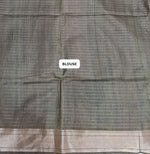 Beige checked Semi Tussar Saree