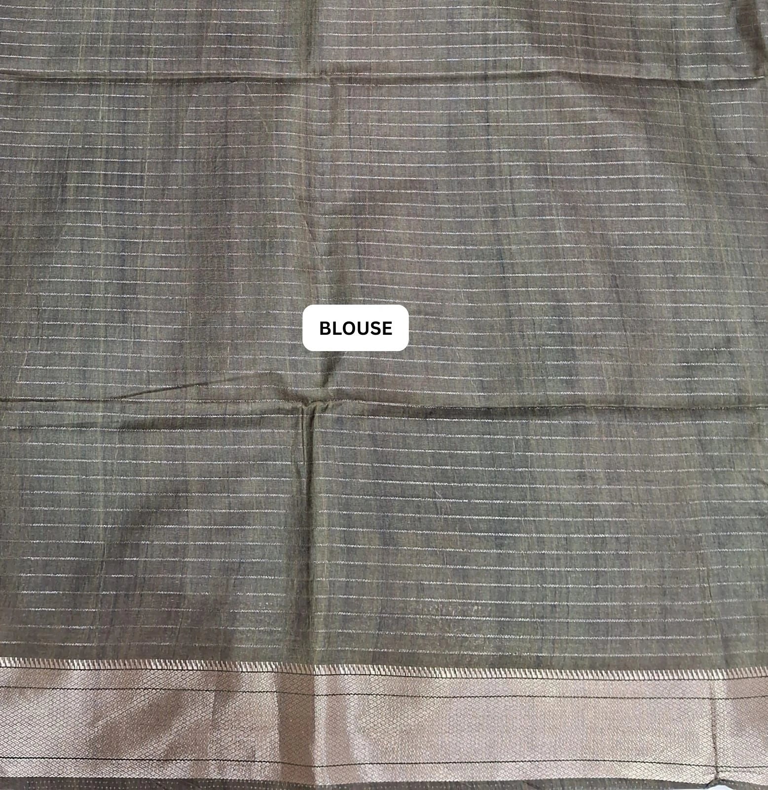 Beige checked Semi Tussar Saree