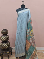Metal Grey Tussar Saree