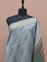 Metal Grey Tussar Saree 1