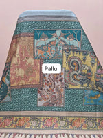 Metal Grey Tussar Saree Pallu